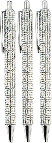U Scinan 3 unids Big Diamond Pen Crystal Metal Bolígrafos 0.039 in Tinta Negra Publicidad Gif Pen