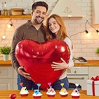 Vista 6 de Juego de 300 moldes para tartas en forma de corazón para el día de San Valentín, mini moldes desechables de 1.86 onzas con tapas, molde de aluminio