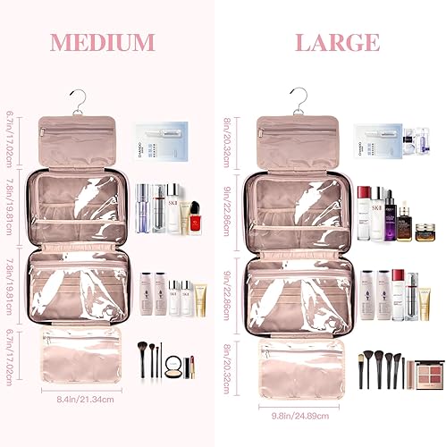 Miniatura 3 de Neceser para mujer, neceser de viaje con gancho para colgar, organizador de maquillaje, bolsa de viaje impermeable de gran capacidad para