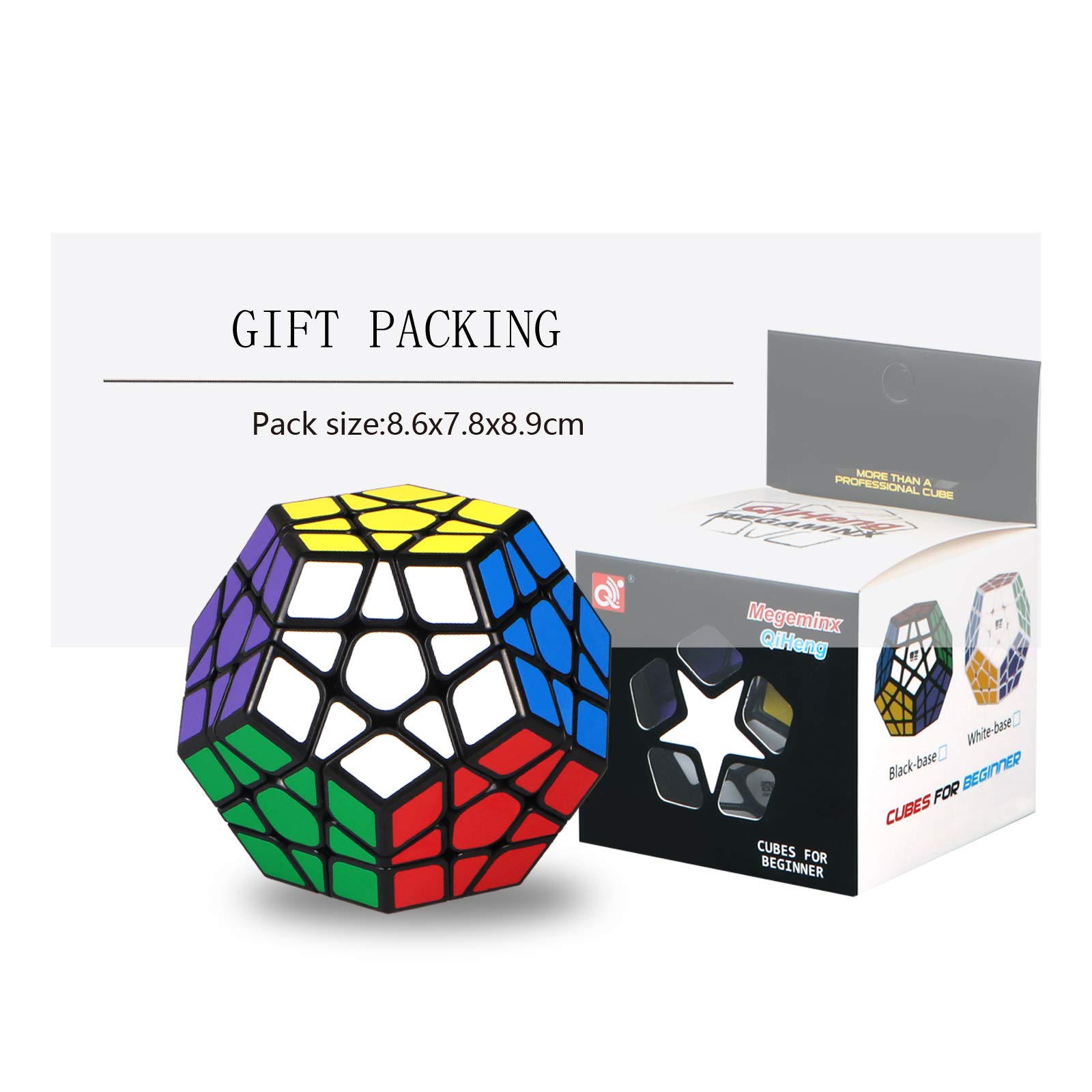 Cubo Megaminx 3x3, Dodecaedron Speed Cube 3x3, Cubo Magico 3x3 di Veloce e Liscio, Regalo di Natale per Bambini & Adulto (Nero)