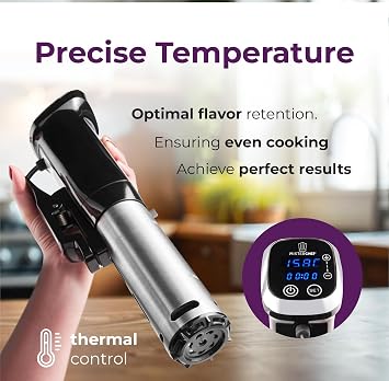 MisterChef Sous Vide Cooker, Powerful 1000W Immersion Circulator for Precise & Consistent Cooking, Fast Heating, Quiet Operation, Accurate Temperature & Timer Control, LCD Display