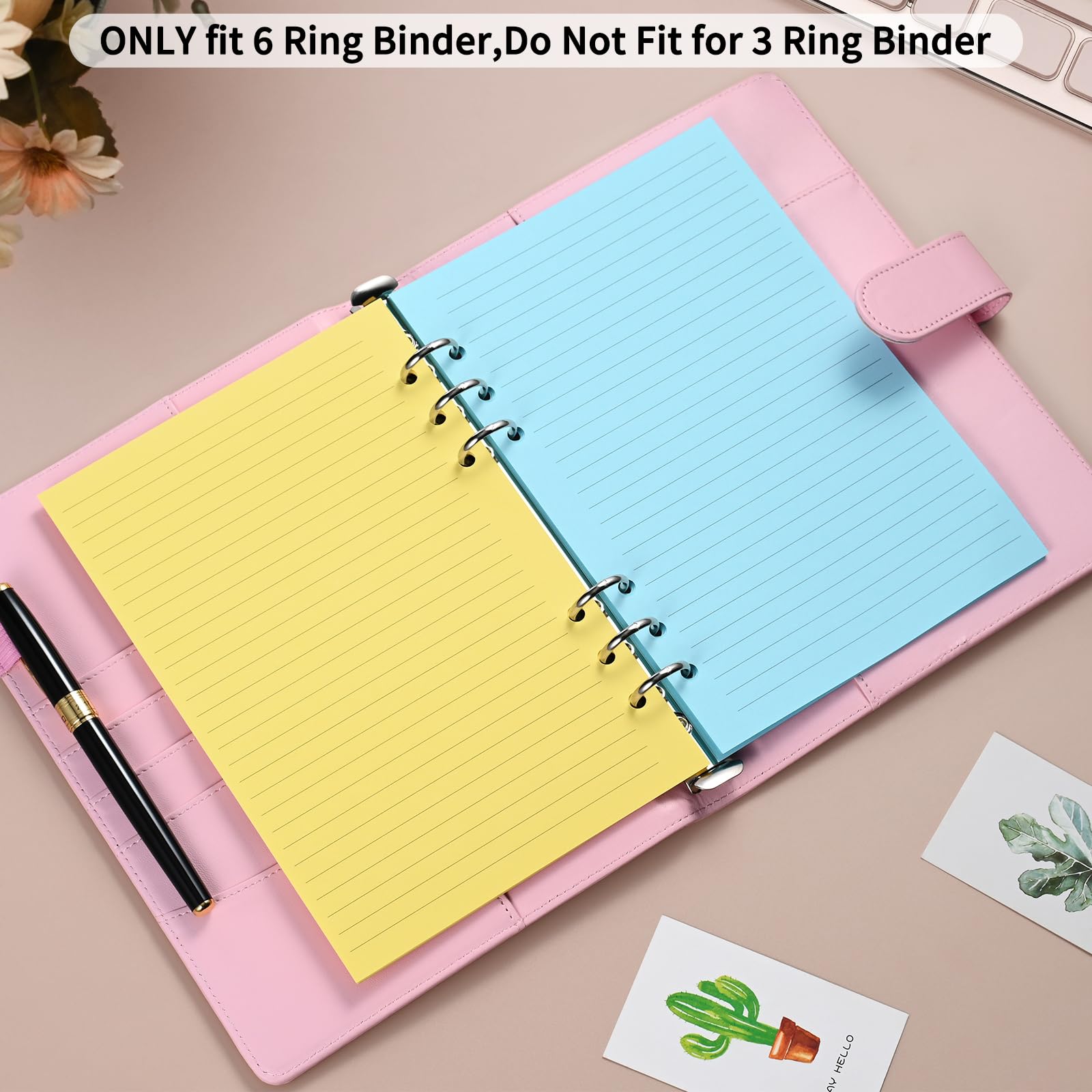 Amazon.co.jp: A5 罫線入り詰め替え用紙 色付き罫線ページ 6