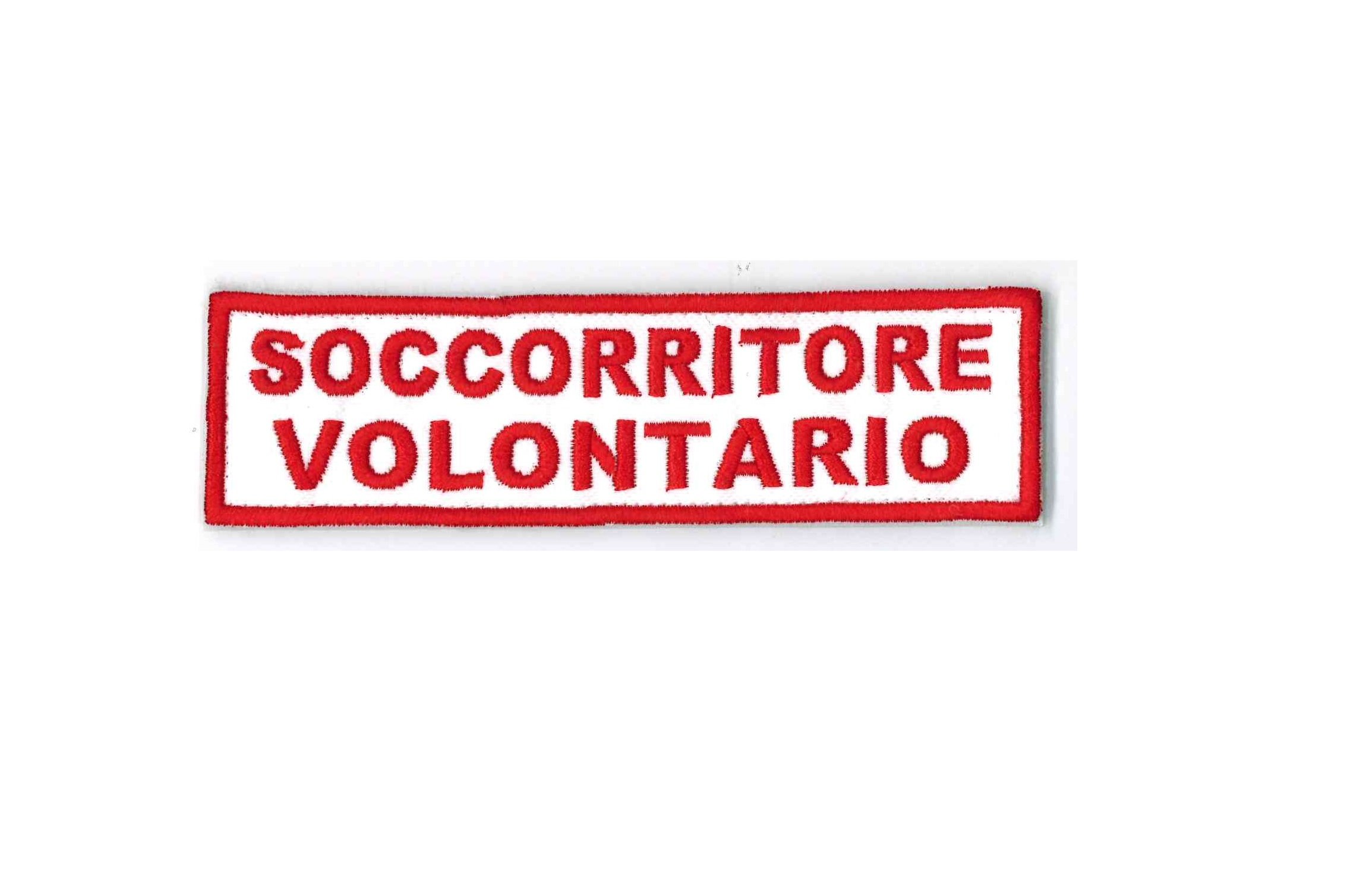 Voluntary Iron on Applique Patch Patch Rescuer with Velcro – Dim. 11.8 x 3.3 cm