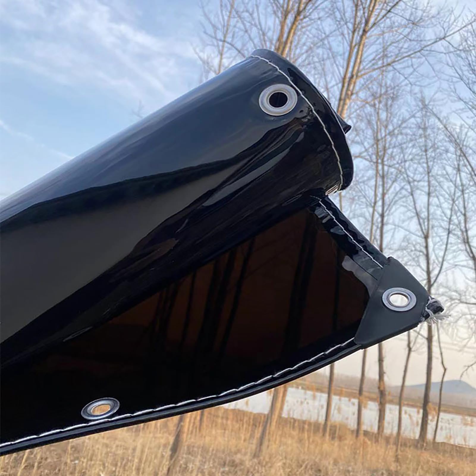 Strapazierfähige Abdeckplane, 400 g/m², schwarz, transparent, 0,35 mm dick, weiches Glas, 1 x 4,5 m Abdeckfolie