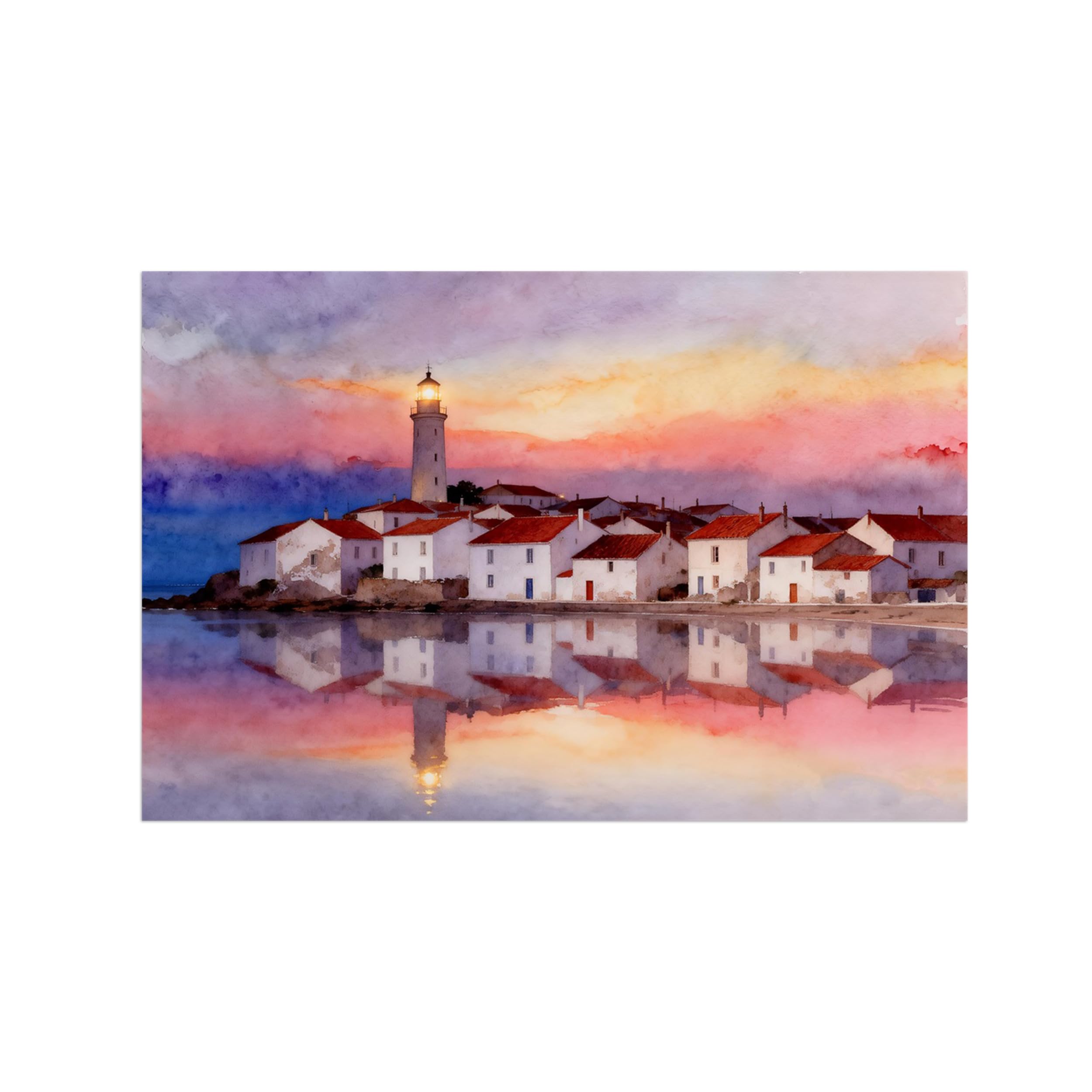 OZPWBVY House Clouds Landscape Canvas Wall Art Print Painting 70x105cm Unframed