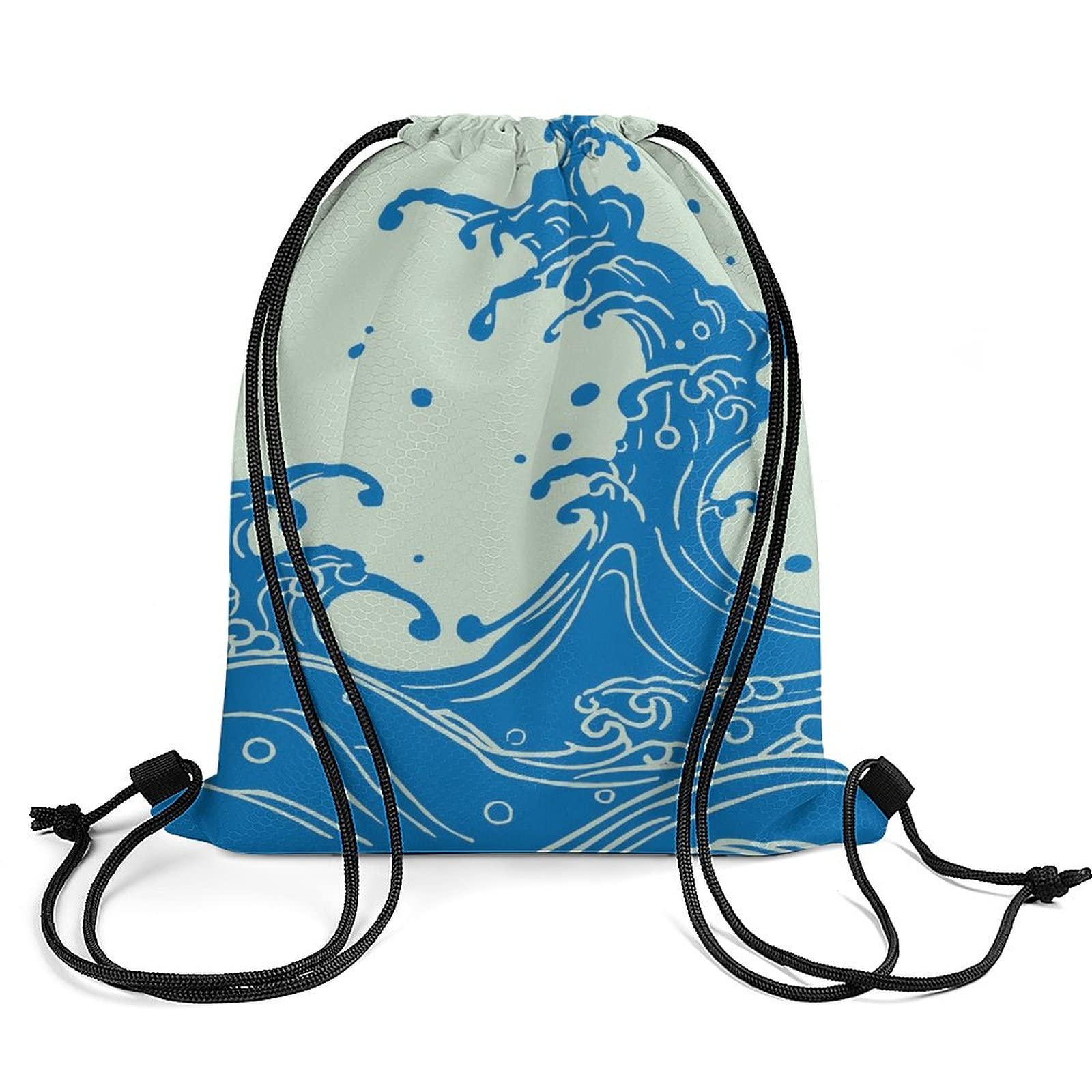 Amazon.co.jp: Knapsack, Japanese Style, Sea Wave, Drawstring