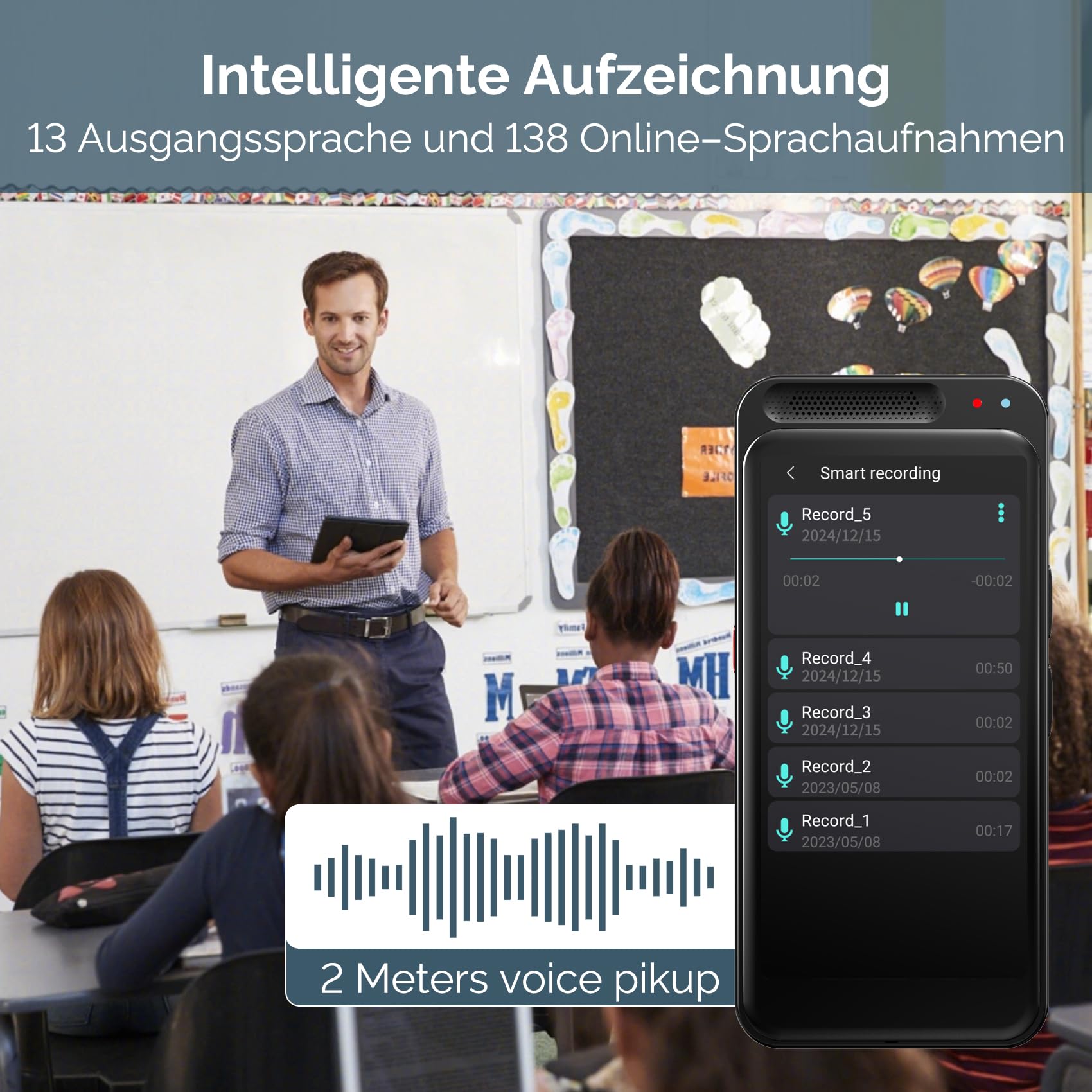 Sprachübersetzer Gerät,Zwei-Wege-Smart-Sprach Übersetzer Foto Taschenübersetzer in Echtzeit,150 unterstützte Sprachen,Online/Offline Sprachübersetzer für Unternehmen,Lernen Reisen
