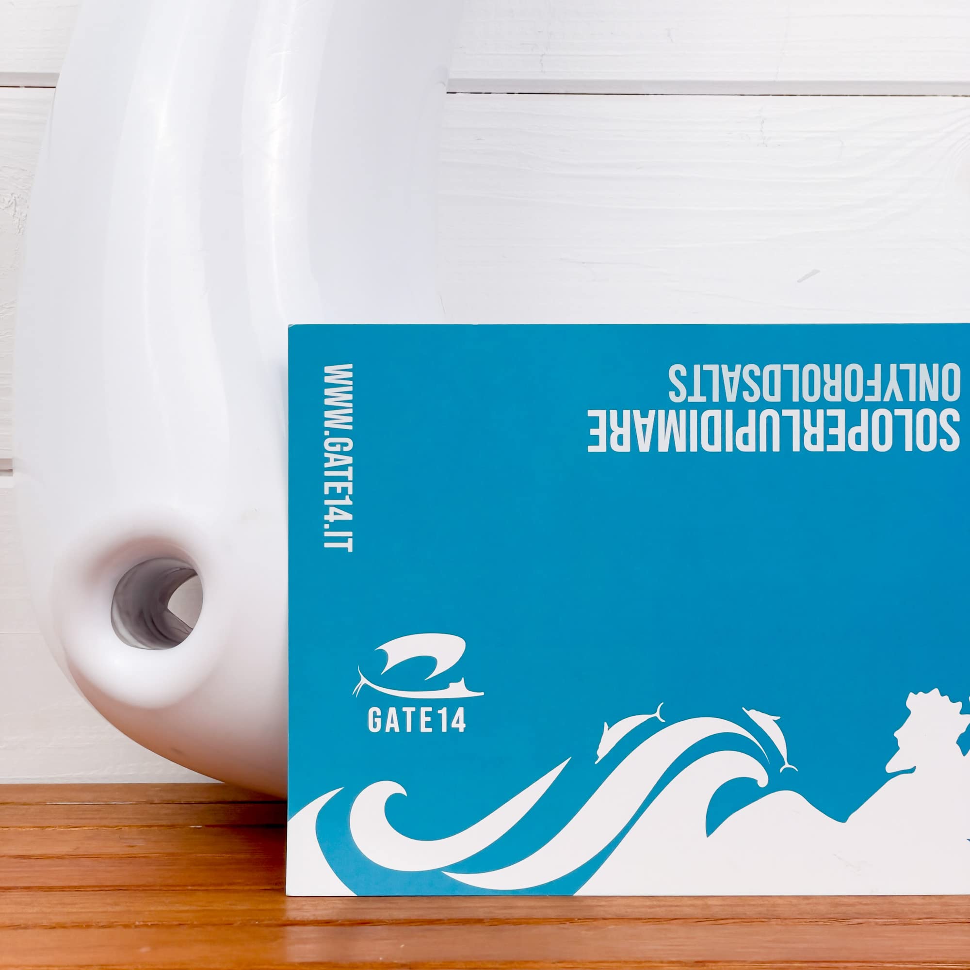 GATE14® Parabordo di Prua Angolare in Plastica Bianco con Valvola di Gonfiaggio