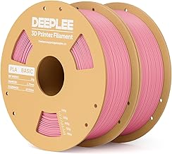 DEEPLEE PLA Basic Filament 1.75 mm, Pack of 2 kg (2 x 1 kg) Pink, Accuracy ±0.2 mm, Anti-clogging Wrapping for FDM Printers