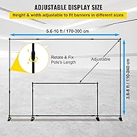 Vista 4 de VEVOR Backdrop Stand 10 x 8 Ft, Height Adjustable Background Stand with 1 Carrying Bag, Photo Backdrop for Party Wedding Studio Trade Show