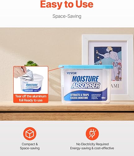 Miniatura 5 de VEVOR Cajas absorbentes de humedad, cajas de absorción de humedad de 10.8 onzas (6 paquetes), deshumidificador sin fragancia que atrae la humedad