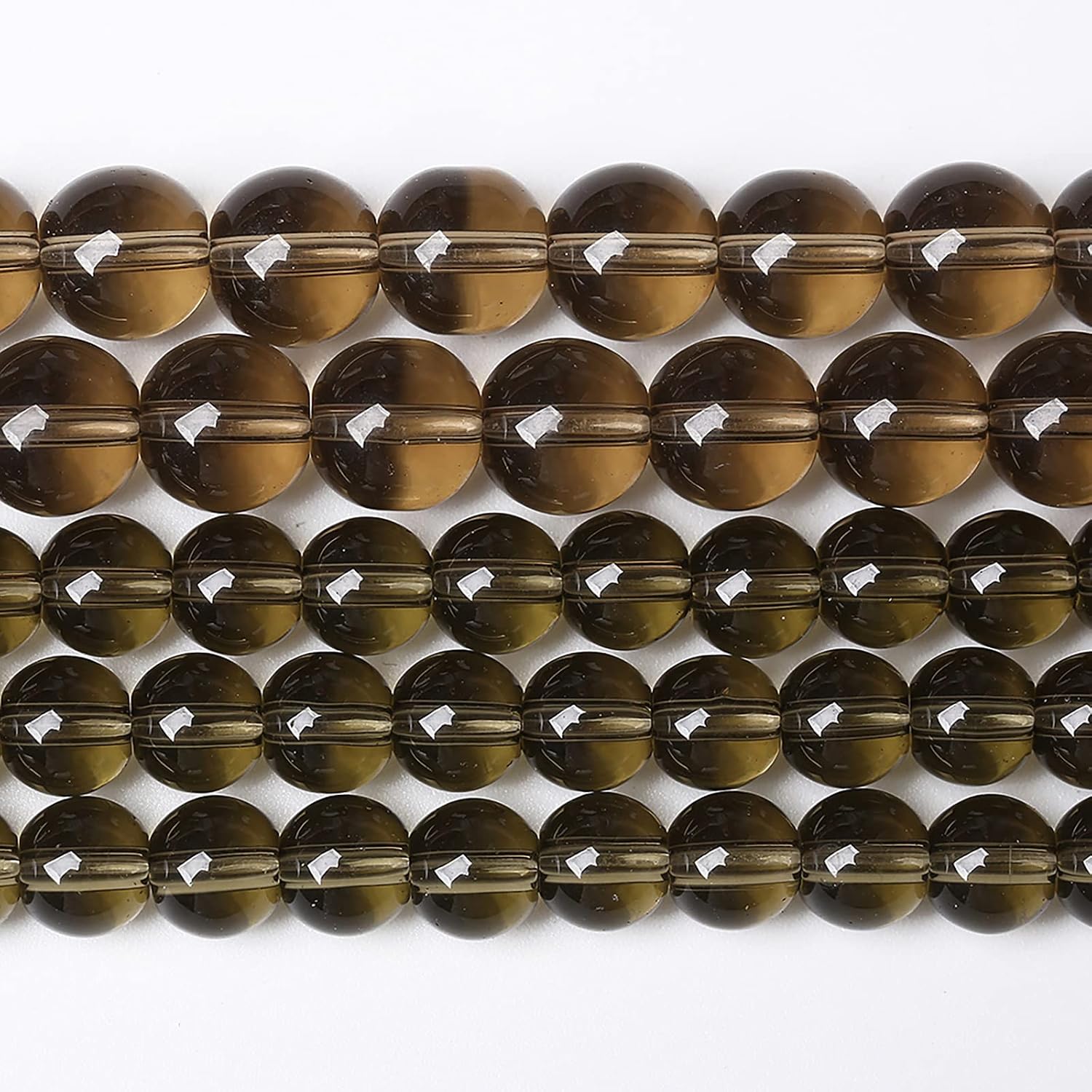 8MM 46PCS Smoky Quartz Glass Crystal Beads for Jewelry Making DIY Bracelet