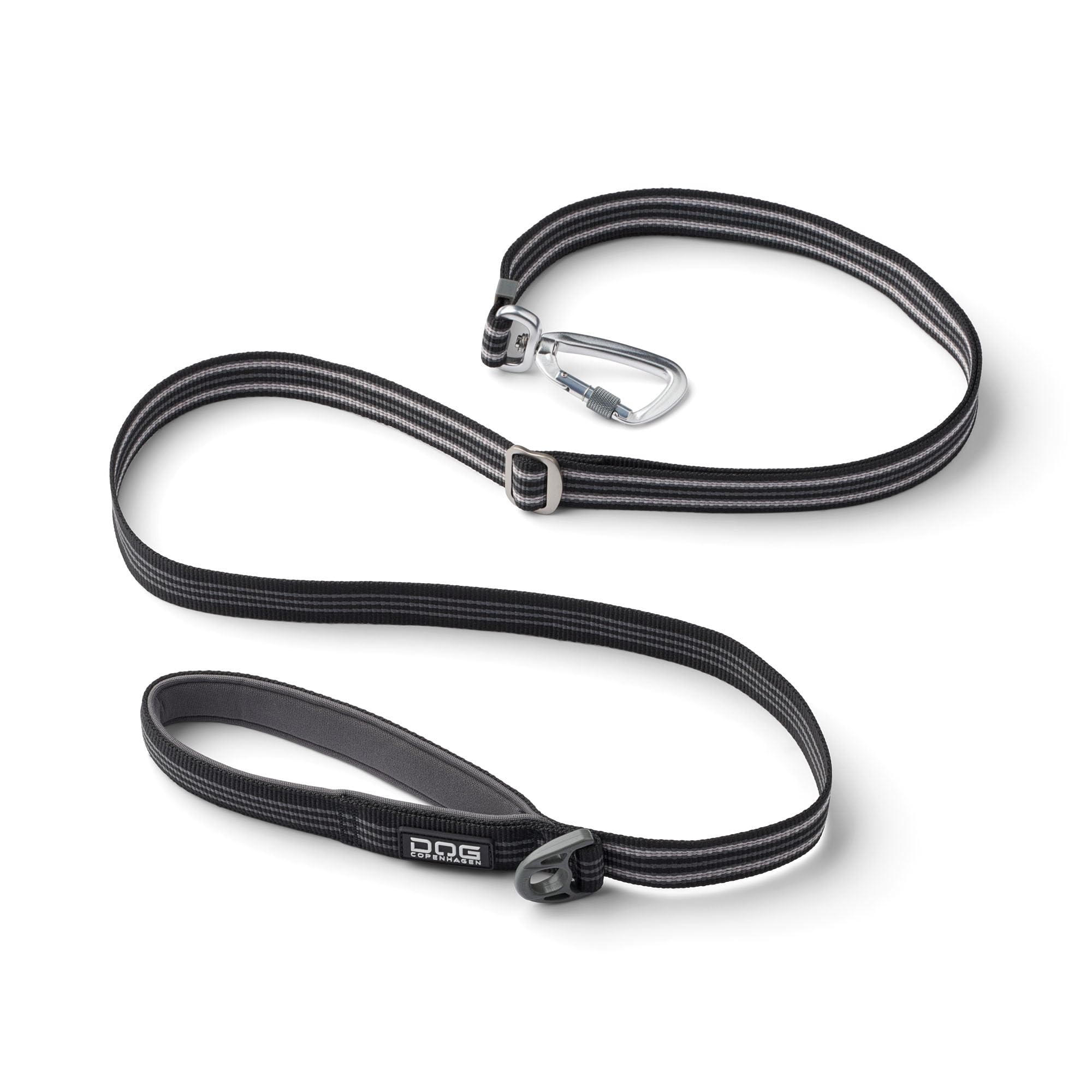 DOG Copenhagen Urban Freestyle 3.0 Dog Lead - Training Lead for Dogs - Adjustale Dog Leash - Padded for comfort - Reflective Trims - Strong Aluminum Carabiner, Black, S