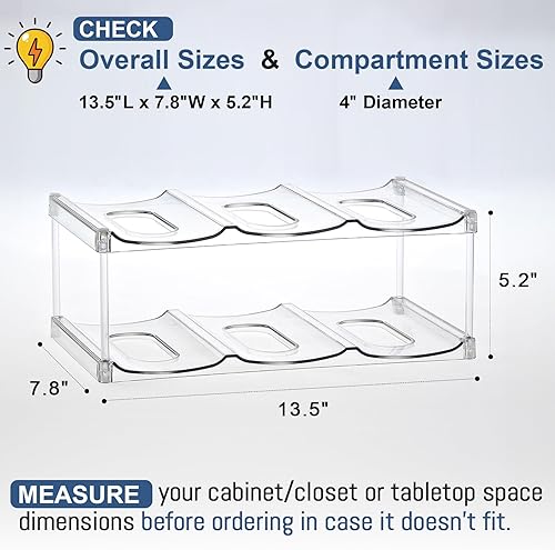 Miniatura 5 de LANDNEOO Soporte organizador apilable para botellas de agua, para la organización de vasos grandes de Stanley y otros, estante para vino