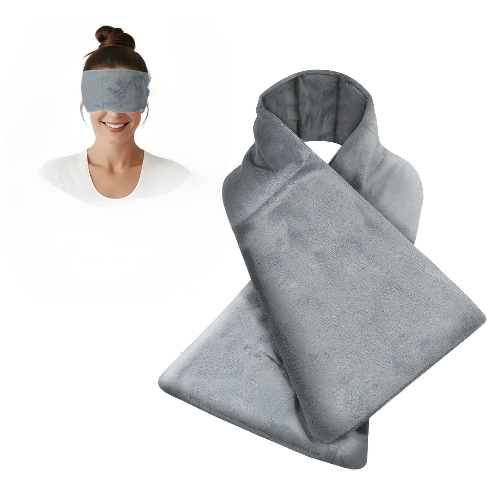 Weighted Heated Eye Mask,Microwaveable & Freezable Clay Bead Sleep Eye Mask,Warm Eye Compr...