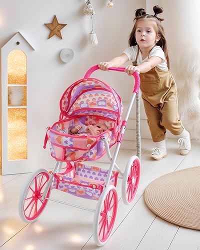 Miniatura 8 de BABESIDE Juego de 10 cochecitos de muñeca con accesorios para muñecas de alimentación, juguetes para muñecas de 12 a 17 pulgadas, juguete de
