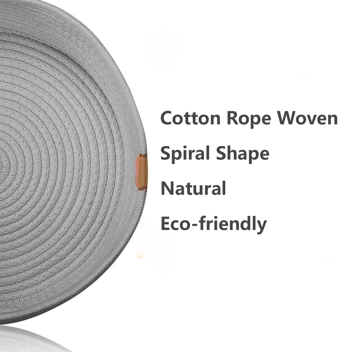 Large Cat Bed Basket Round Cotton Rope Woven - Calming Rope Bed Sleep Surface 17.7 inches(45 cm),Cozy Scratching Indoor Pet Bed for a Large Cat or 2 Small Cats,Fit up to 20 lbs Pets,Washable,Grey
