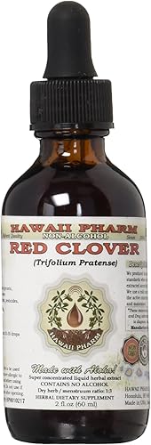 Extracto líquido sin alcohol de trébol rojo, trébol rojo orgánico (Trifolium Pratense) glicerita de hoja seca, 2 onzas