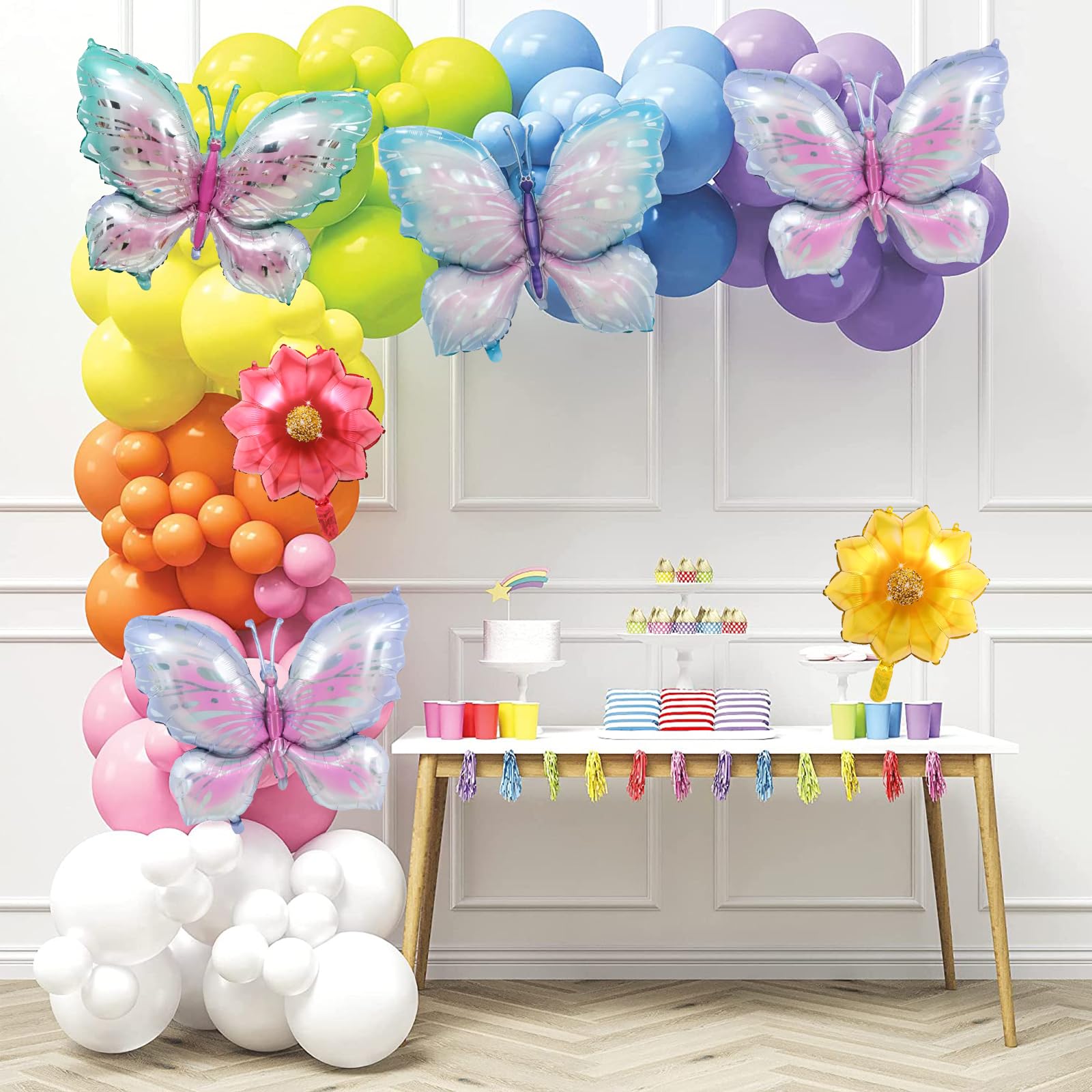 6 Pièces Ballons en Papier Aluminium Papillon,Ballons Papillon,Ballons