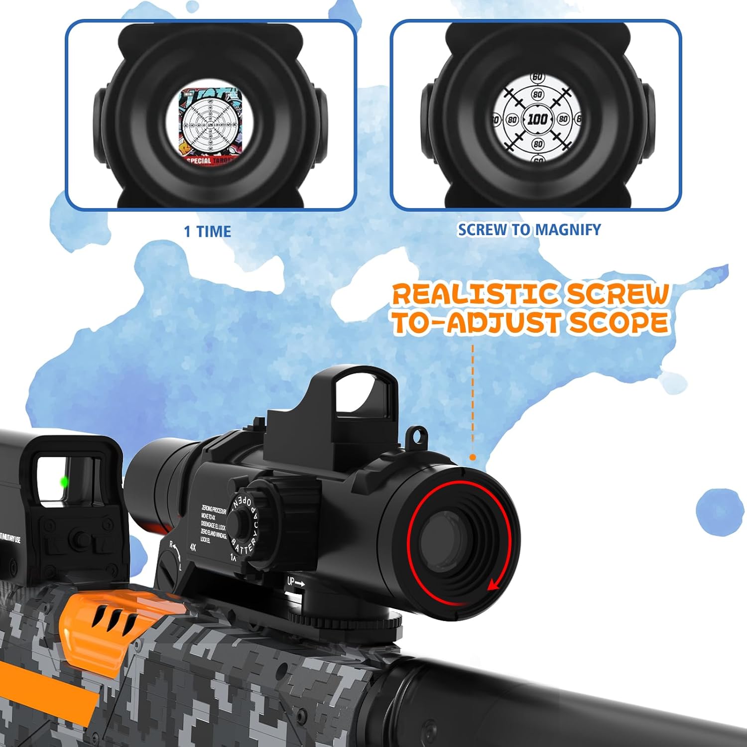 Automatic Toy Foam Blaster Sniper with Scope, Electric Toy Gun Dart Blaster with 120 Darts for Guns, IR, Flashlight, GDS, Goggles, Air Bombs Technology Outdoor Shooting Game Kids Toys for 8-12 -Black
