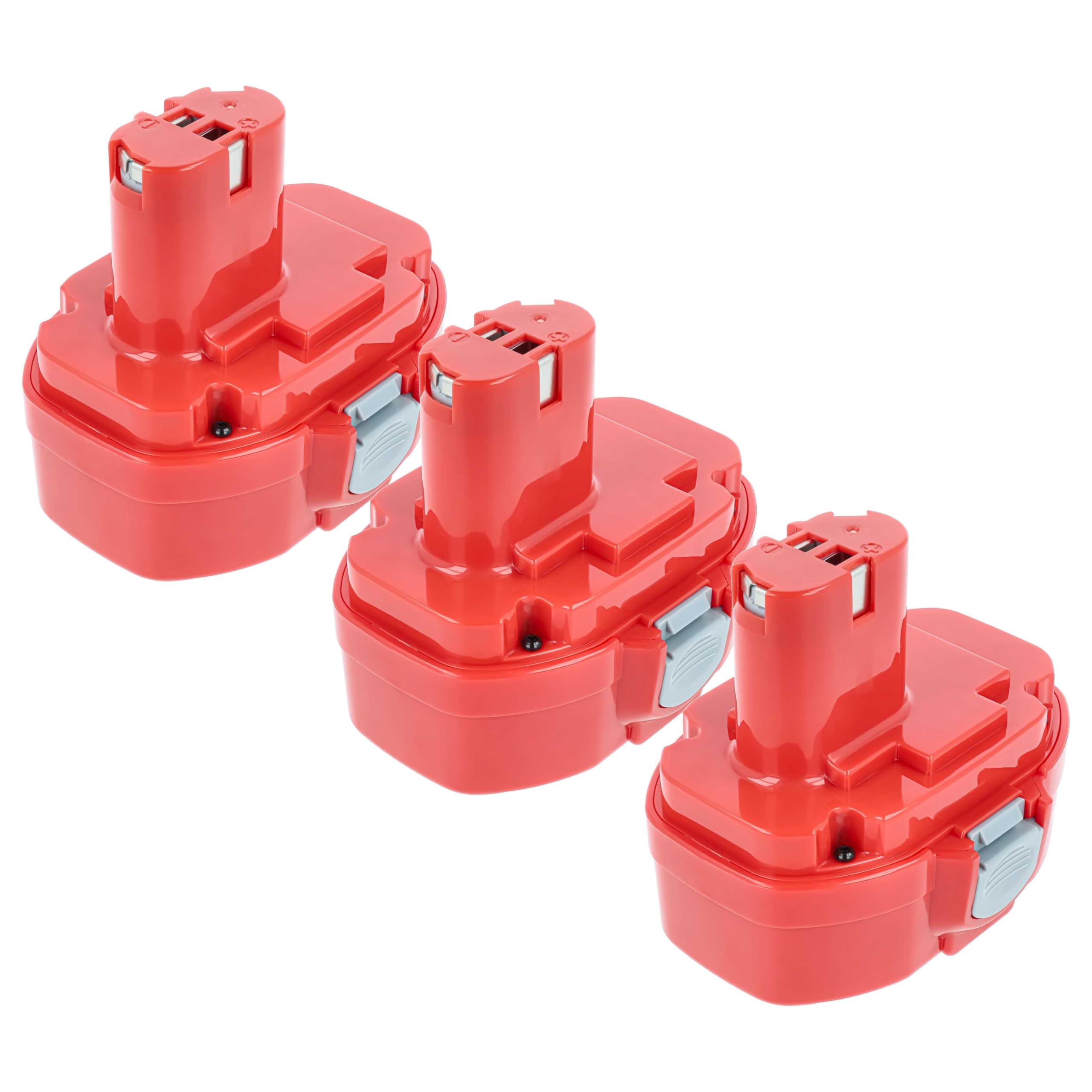 vhbw 3x NiMH akumulator 3000 mAh (18 V) do elektronarzędzi Powertools Tools jak Makita 1822