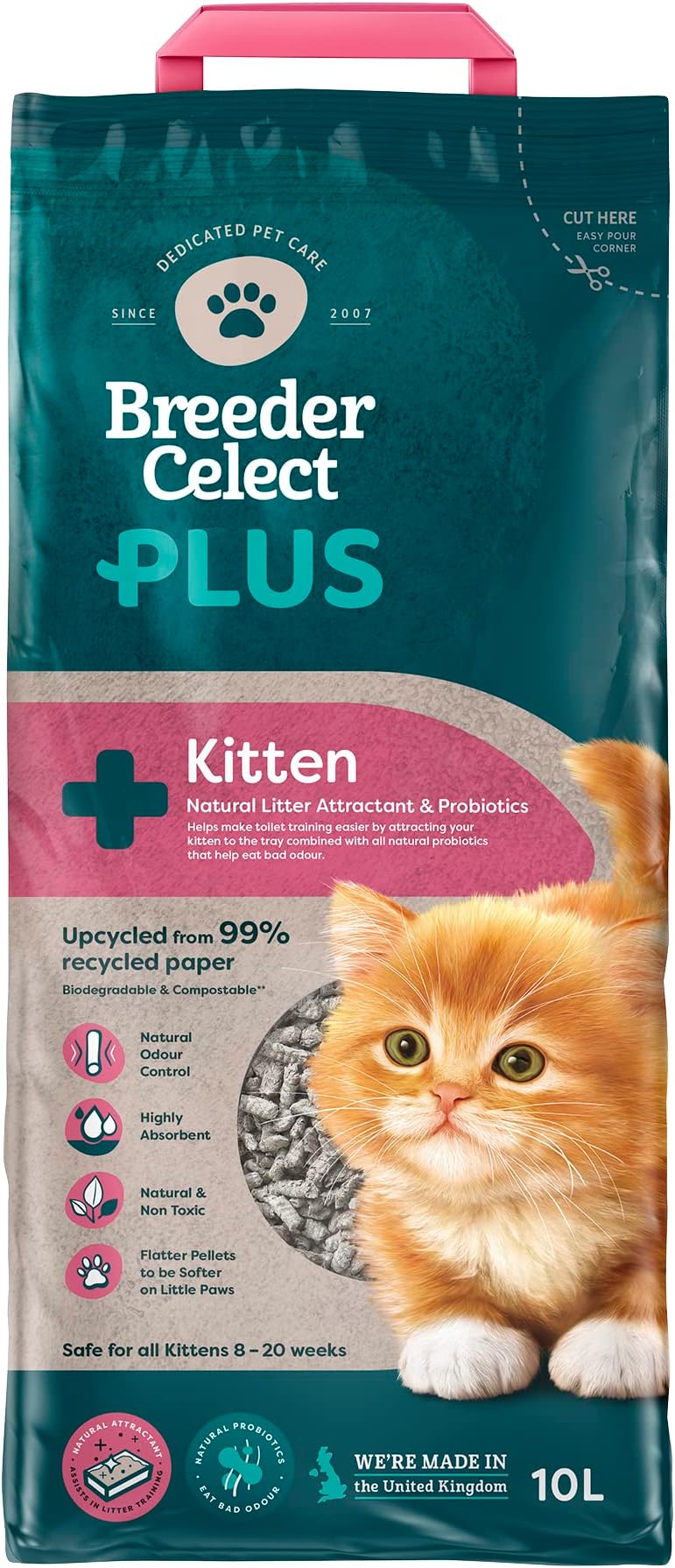 BreederCelect Recycled Paper Cat Litter, 30 L (Pack of 1) Amazon.co