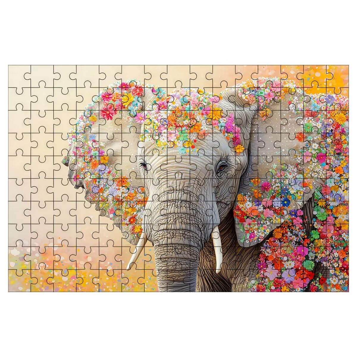 Puzzle 1500 sztuk, Puzzle kwiat, drewniane puzzle 87x57cm -1490