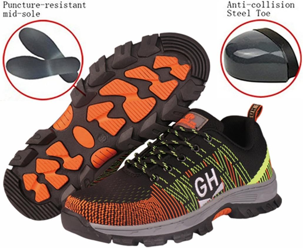 Unisex Breathable Steel Toe Shoes for Men Steel Toe Sneakers Men Steel Toe Boots (13-18 to delivery) (EU 44, G03)
