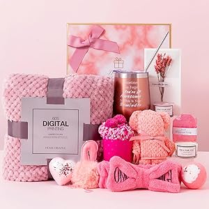 مجموعة هدايا سبا للنساء من بوكيلا، مجموعة هدايا حمام مكونة من 12 قطعة مع صندوق هدايا، مجموعة هدايا للاسترخاء، أفكار هداي