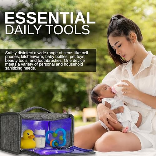 Miniatura 8 de Ultimaxx Bolsa esterilizadora de ozono portátil - Alimentada por USB, UV y desinfección con ozono para máscaras, biberones, teléfonos, ropa,