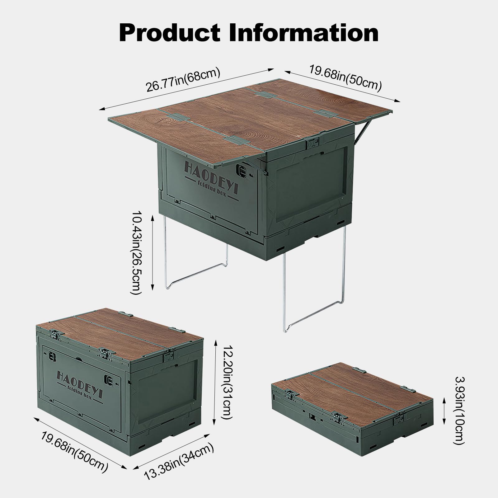 Ergocar Scatola Di Stoccaggio Pieghevole Multifunzione, Che Può Impilare La Scatola Di Archiviazione, Adatta Per La Conservazione Delle Forniture In Campeggio, Lo Snack E Necessità Quotidiane