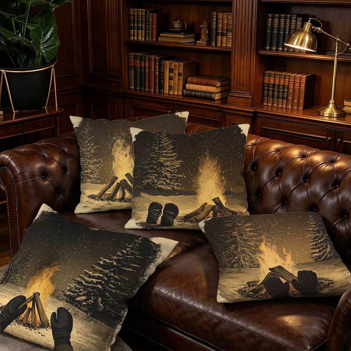 Federe Cuscini Divano 55x55 cm, Grigio Cuscini per Divano, Velluto Federe Cuscino Letto Impermeabili Set da 4, Copricuscini Fiamma Motivo con Cerniera Invisibile Design per Sofá, Regalo Donna D-89