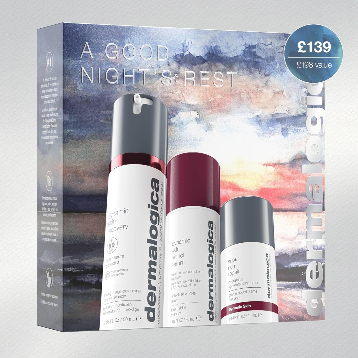 Dermalogica A Goodnights Rest Gift Set, Day to Night Skincare Routine Set, Includes SPF Moisturiser (50ml), Face Serum (30ml) - Image 3
