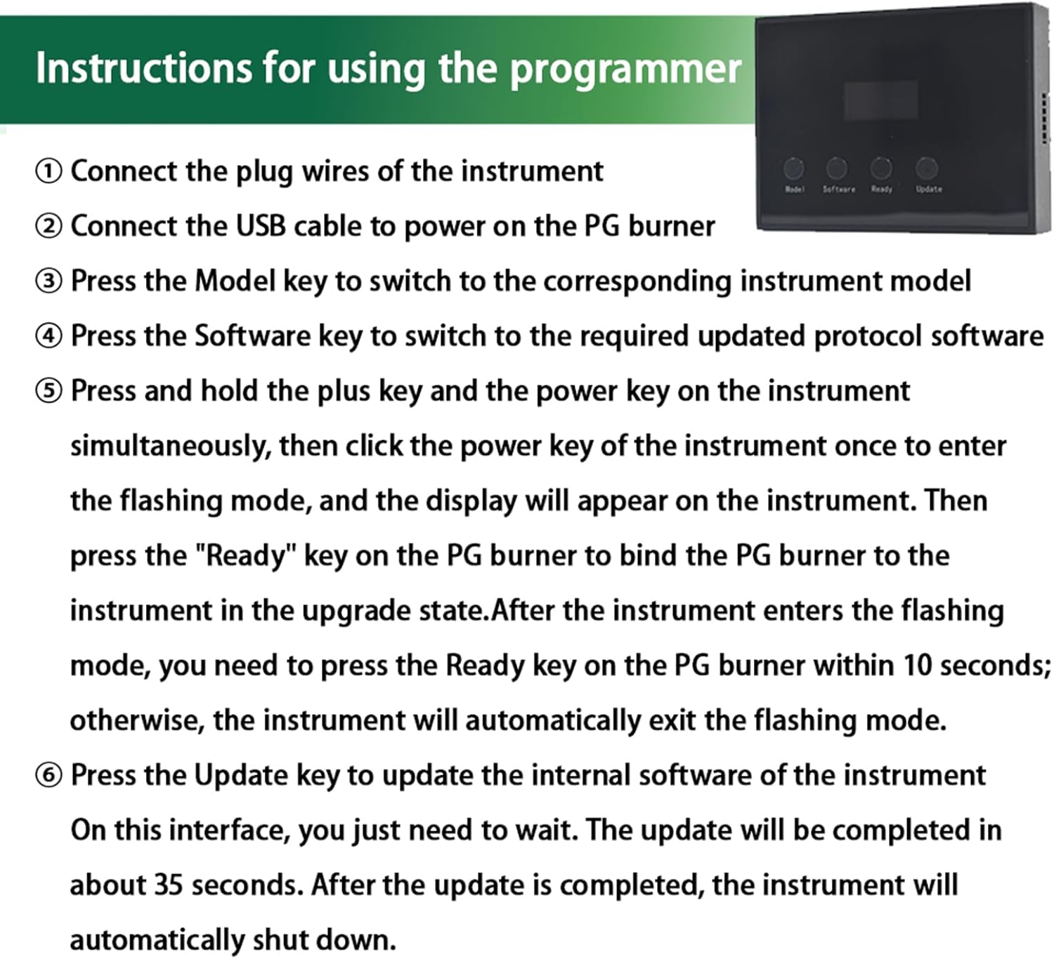 Detailed instructions for using the Mcezdy programmer