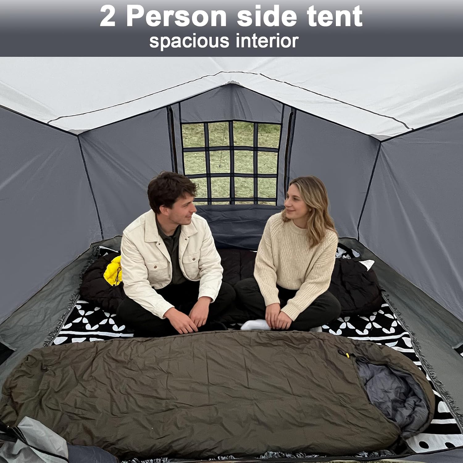 KAMPKEEPER Side Tent for 10x10 Canopy, Camping Cube, Instant Privacy Tent for Camping & Outdoor Events – Easy Set Up, Portable with Carry Bag