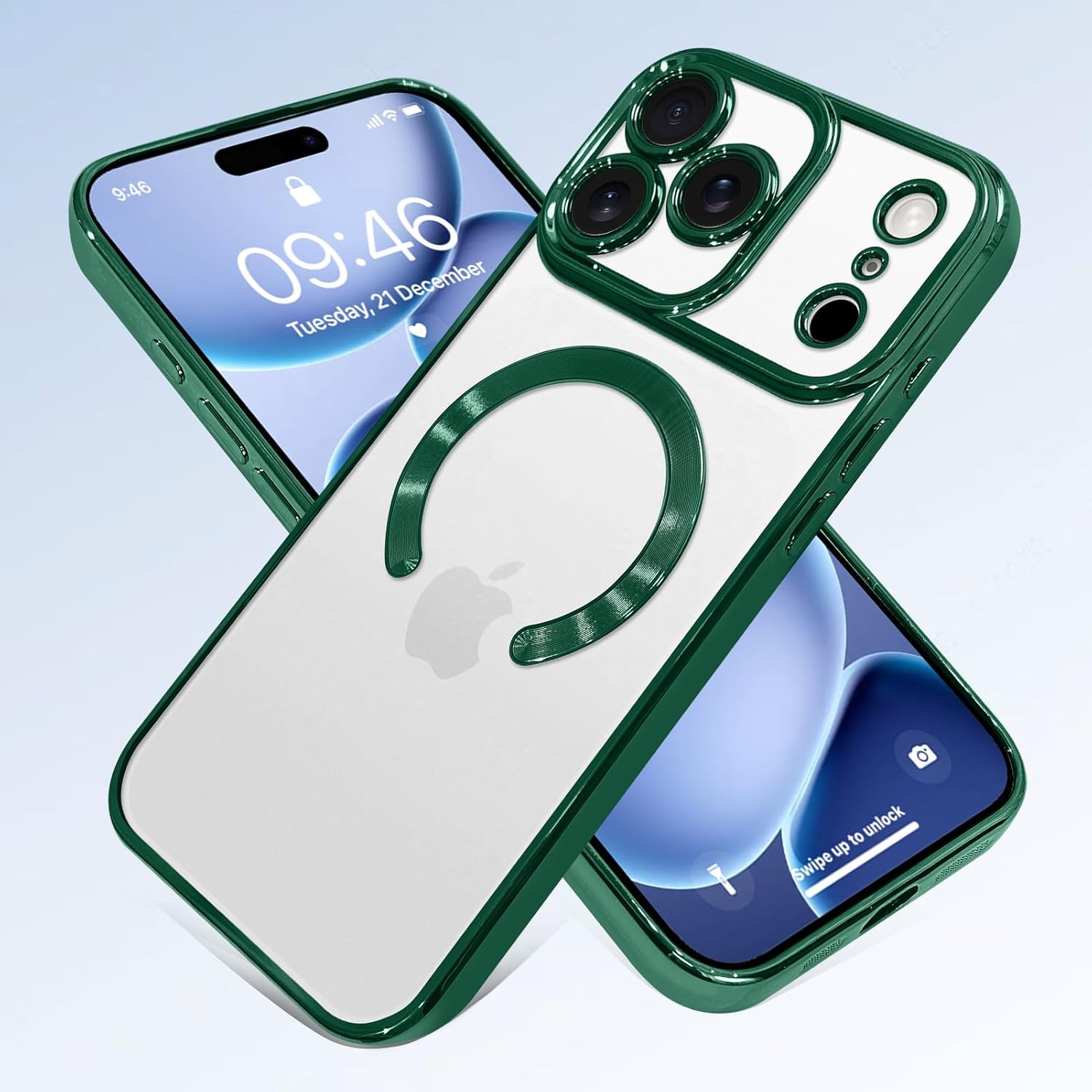 OOK Magnetic Case Made for iPhone 17 Pro 6.3 Inch [Compatible with MagSafe] Soft TPU Anti-Scratch Shockproof Protective Phone Cover Slim Clear Case for Women Men - Green - Image 4