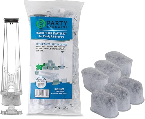 Miniatura 8 de PARTY BARGAINS Kit de filtro de agua de repuesto para cafeteras Keurig 1.0, 6 cápsulas de filtro de carbón con soporte, compatible con cafeteras