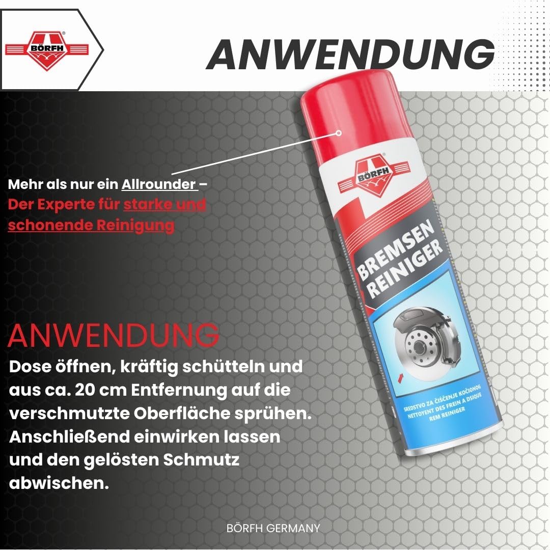 Detergente per freni – (Confezione da 10 500 ML) senza acetone detergente per dischi, pastiglie, pinze freni, molle, rotori e frizione, pulitore per parti industriali