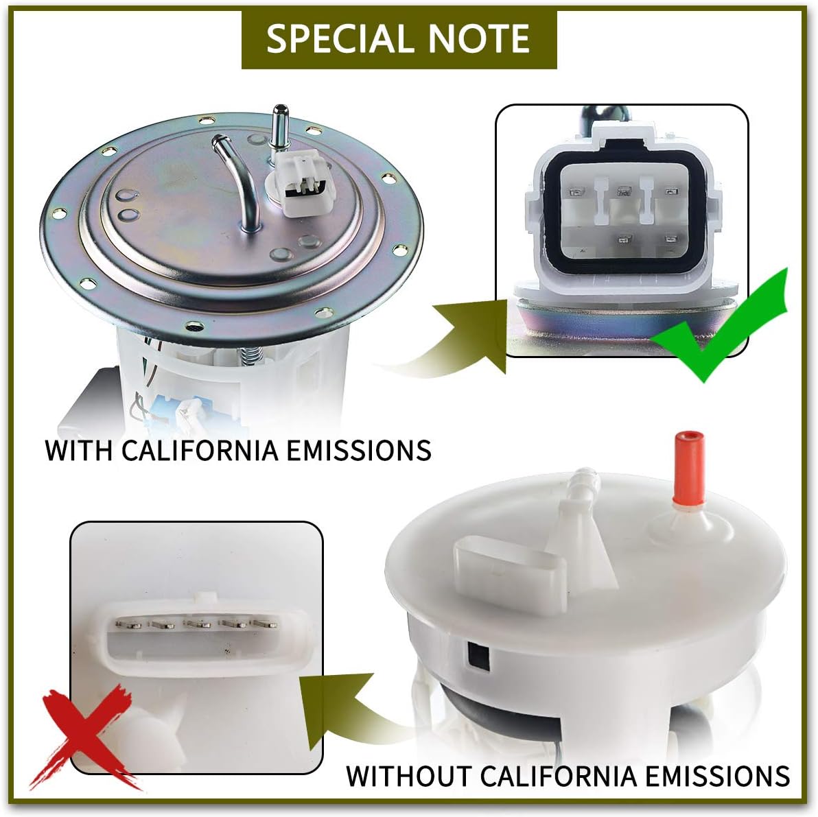 A-Premium Electric Fuel Pump Module Assembly with Sending Unit Compatible with Hyundai Elantra 2003 L4 2.0L Gas, with California Emission, Replace# 31110-2D501