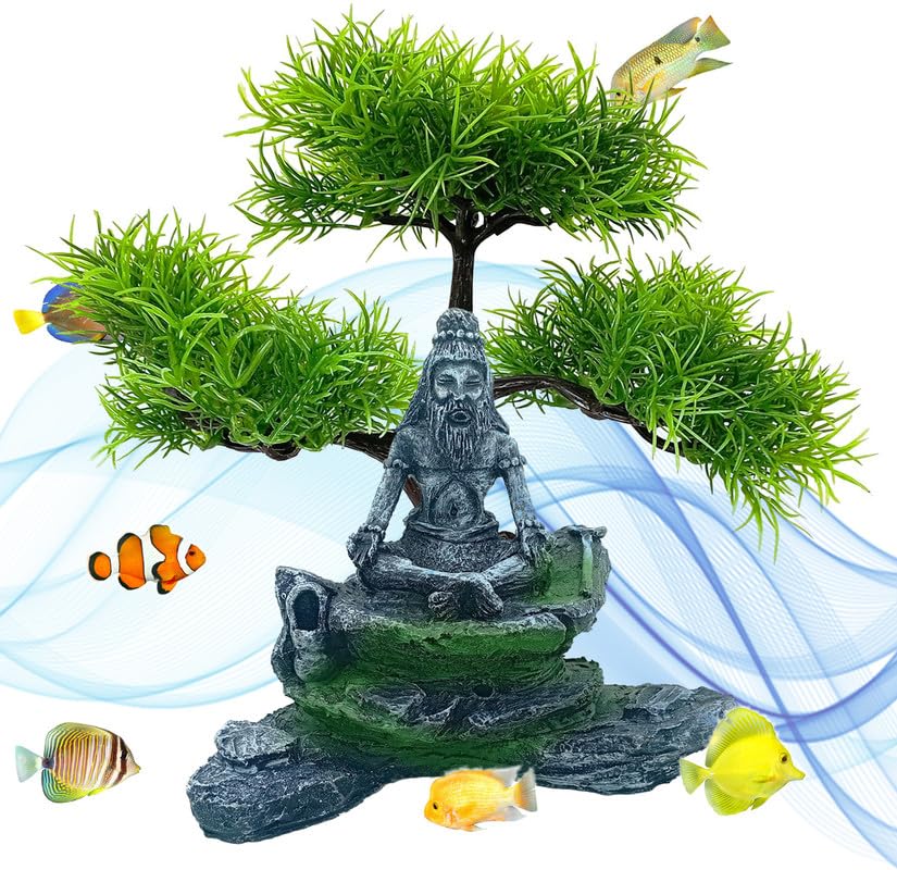 Jainsons Aquarium Yogi Statue Decorations Ancient Yogi, Resin Decor Ornament and Plant, Fish Tank Decor Accessories Hiding Place for Fish, Bonsai Plant | Yogi Under Green Plant (B0D2J5WKZP) Amazon Price History, Amazon Price Tracker