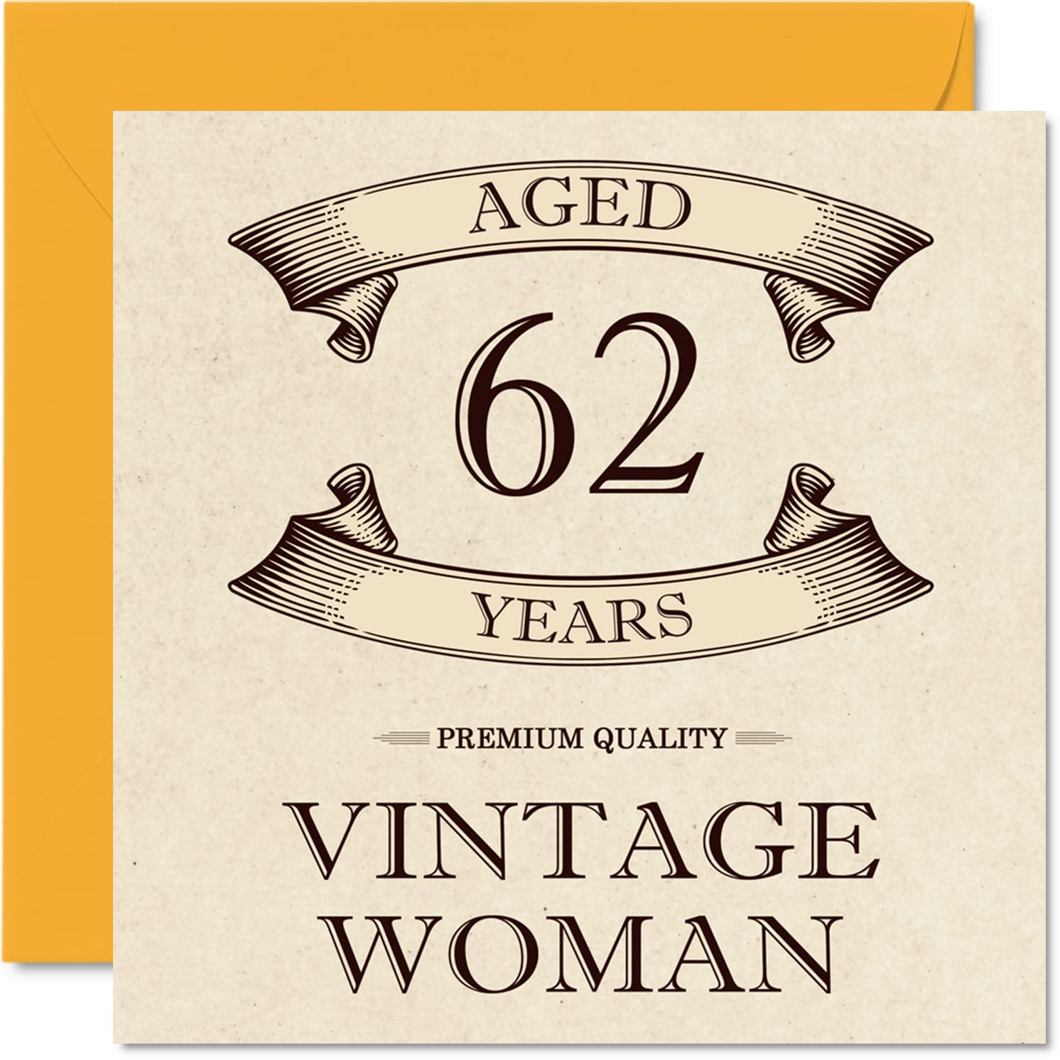 Vintage 62nd Birthday Cards for Women, Aged 62 Years
