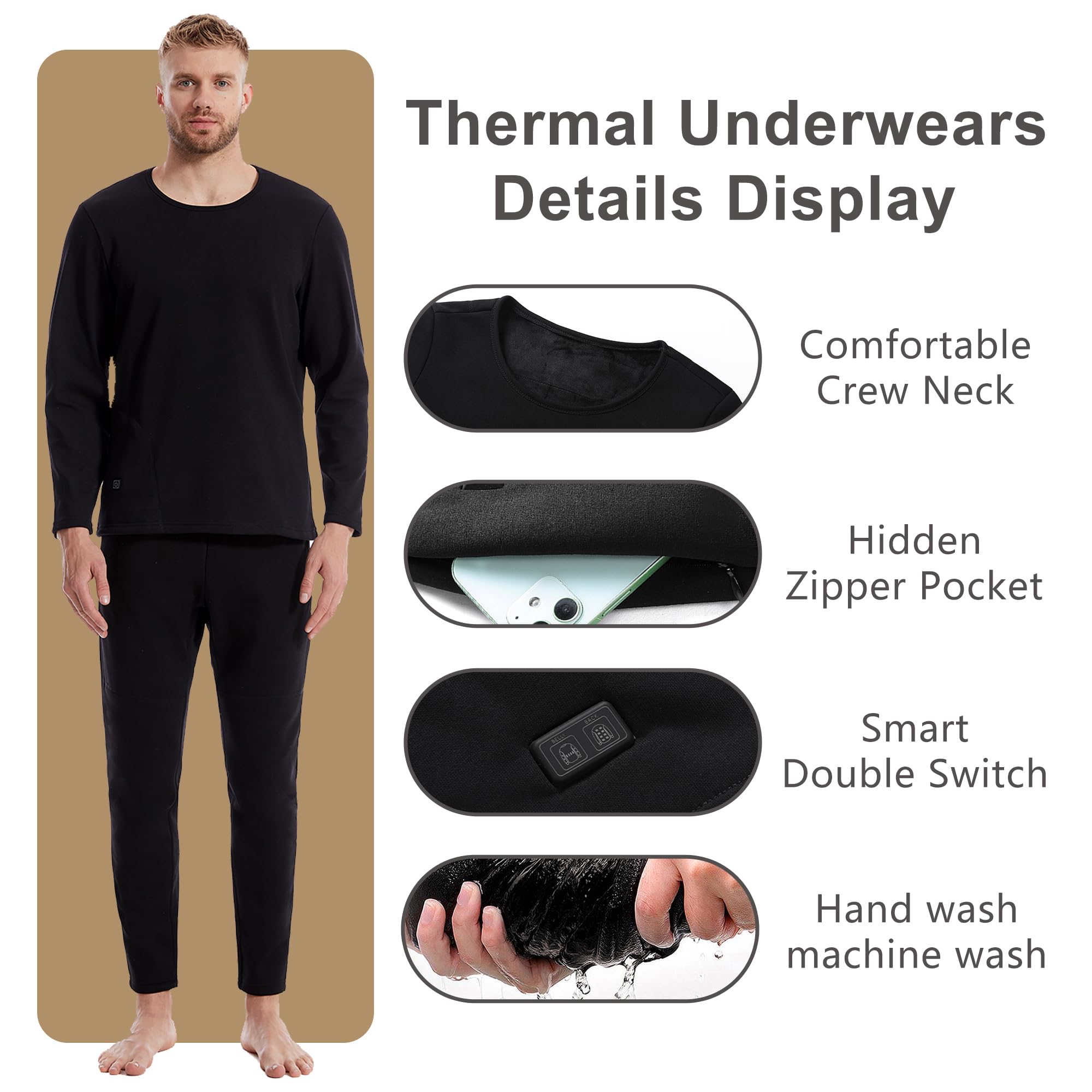 Camisa Térmica para Hombres con Calefacción, Camiseta Interior Eléctrica De 16 Zonas con 3 Niveles De Calor para Motocicleta Y Caza