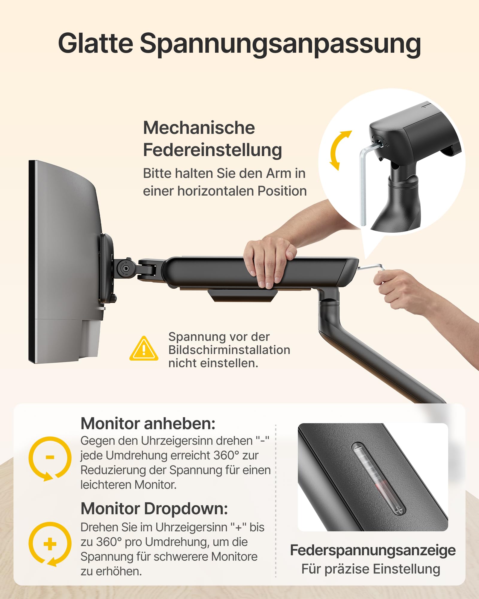 monTEK Monitor Halterung 2 Monitore für 17-35 Zoll Bildschirme | Bis zu 12kg, Hoch Monitor Arm mit USB, 360° Drehbar, VESA 75/100, Neigbar, Schwenkbar, Drehbar