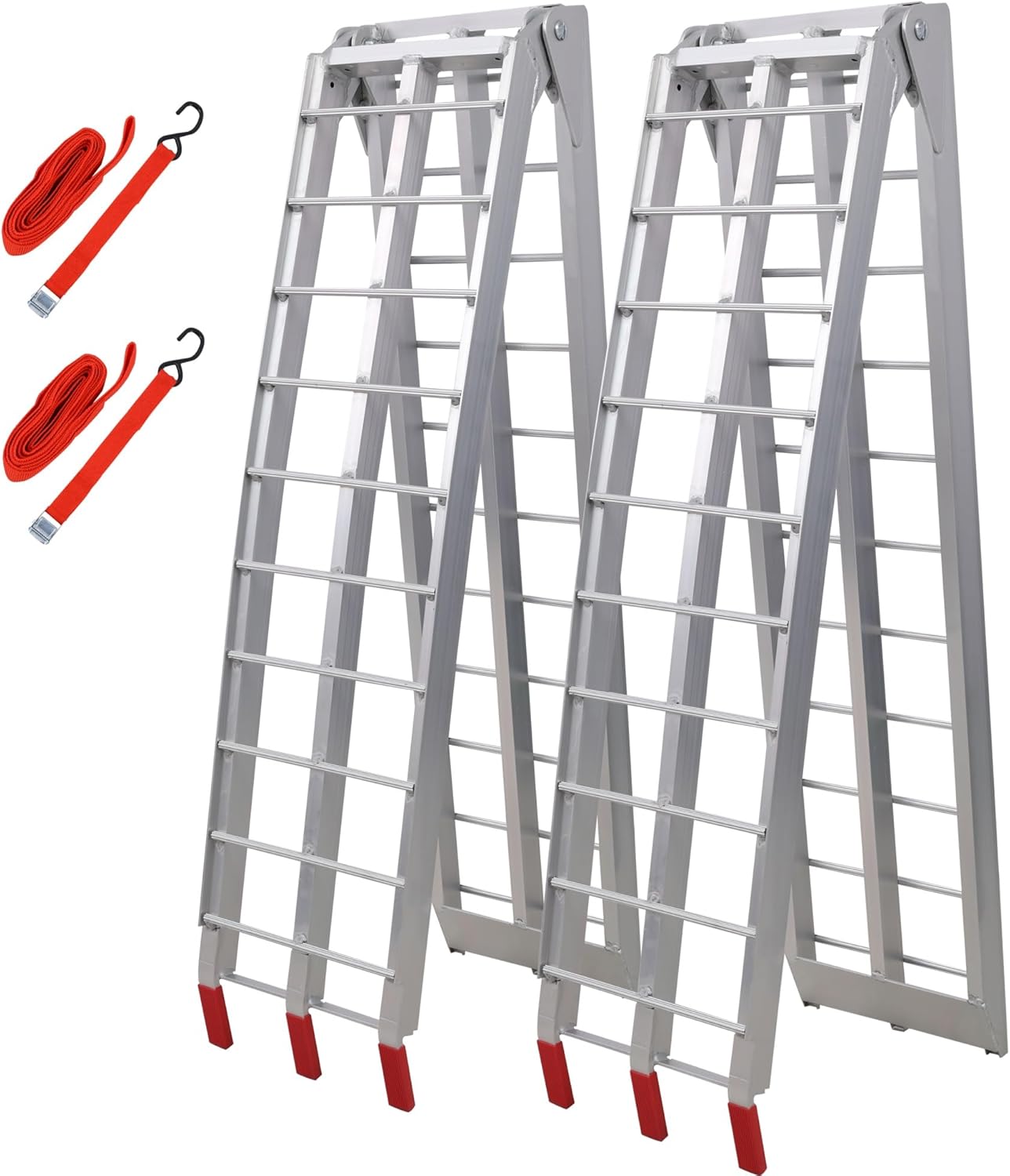 7.5FT Aluminum Loading Ramps, 1500 Lbs Capacity, Safety Straps, Motorcycle Ramp, ATV Truck Ramps, Tailgate Ramps, Four Wheeler Ramps, Lawn Mower, UTV, 1 Pair