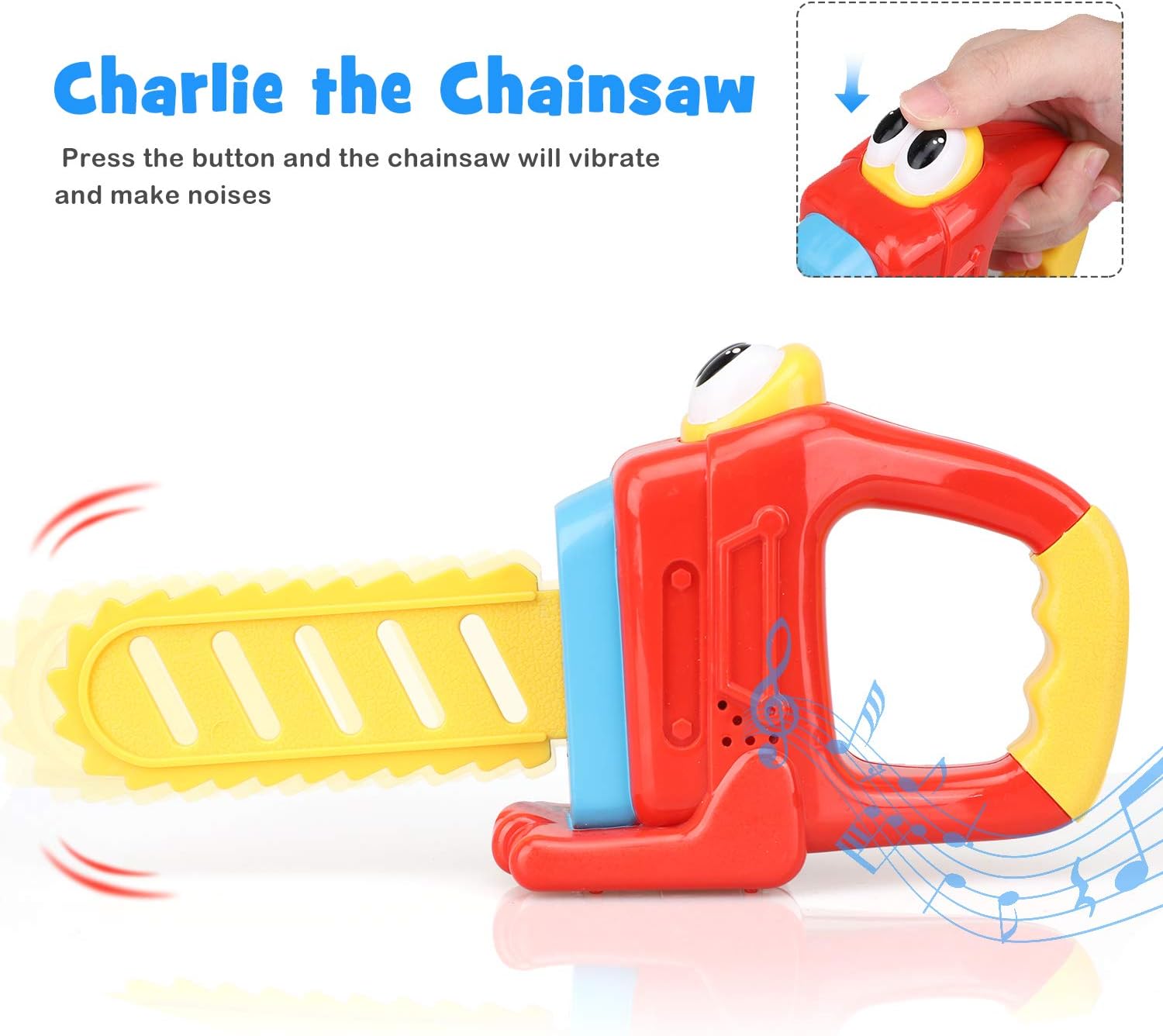 STEAM Life Kids Tool Set, 14Pcs Pretend Play Includes Eletric Toy Chainsaw, Toy Tools, Baby Tool Set, Play Tools for Toddler, Baby Toy with Sound Effect, Toddler Tool Set for Boys Girls Babies 3 4 5 6