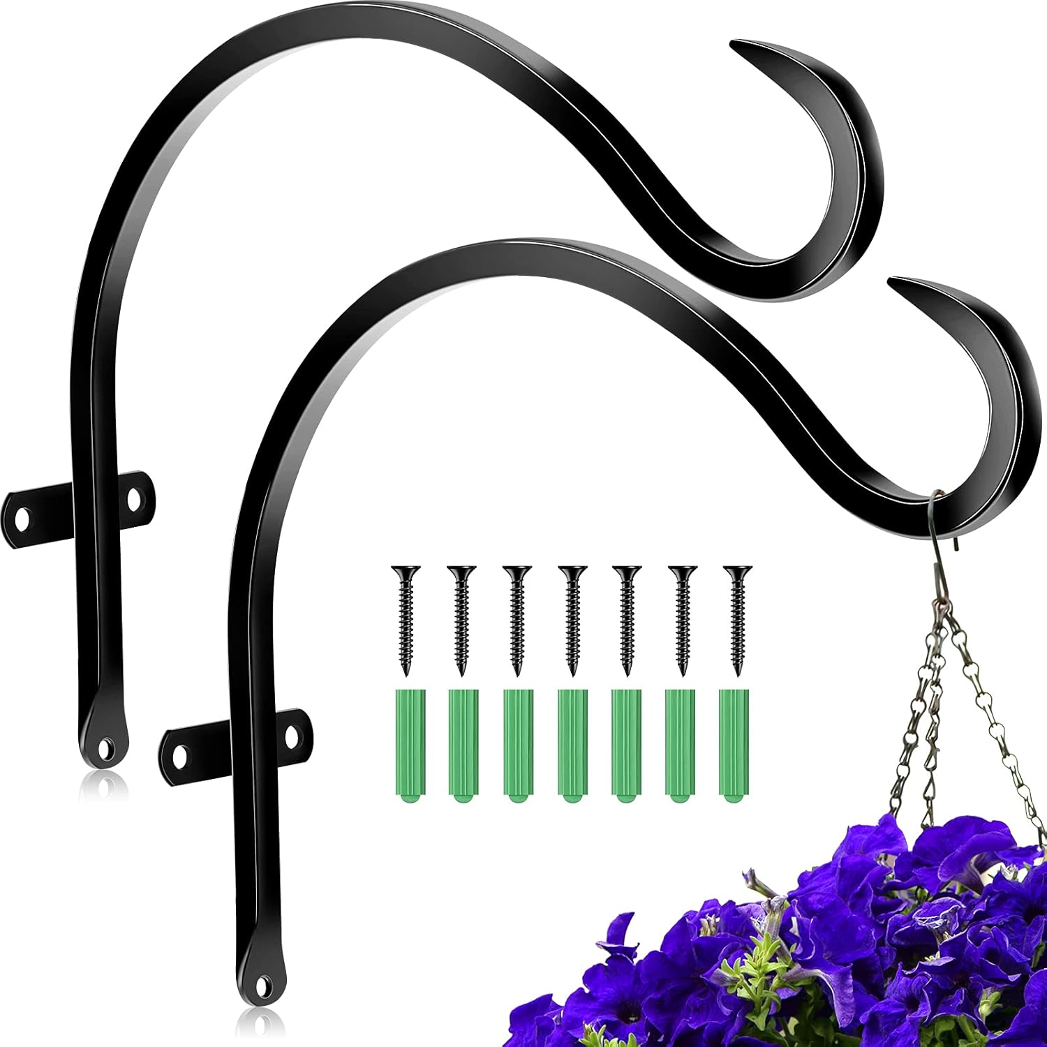 2 Pieces Hanging Plant Bracket for Plant Hangers Outdoor Metal Outdoor Plant Hook 12 Inch More