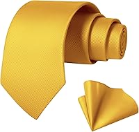 TASTION Men's Classic Solid Color 3.15" Necktie & Pocket Square Set with Gift Box - Wedding Business Tie Gift
