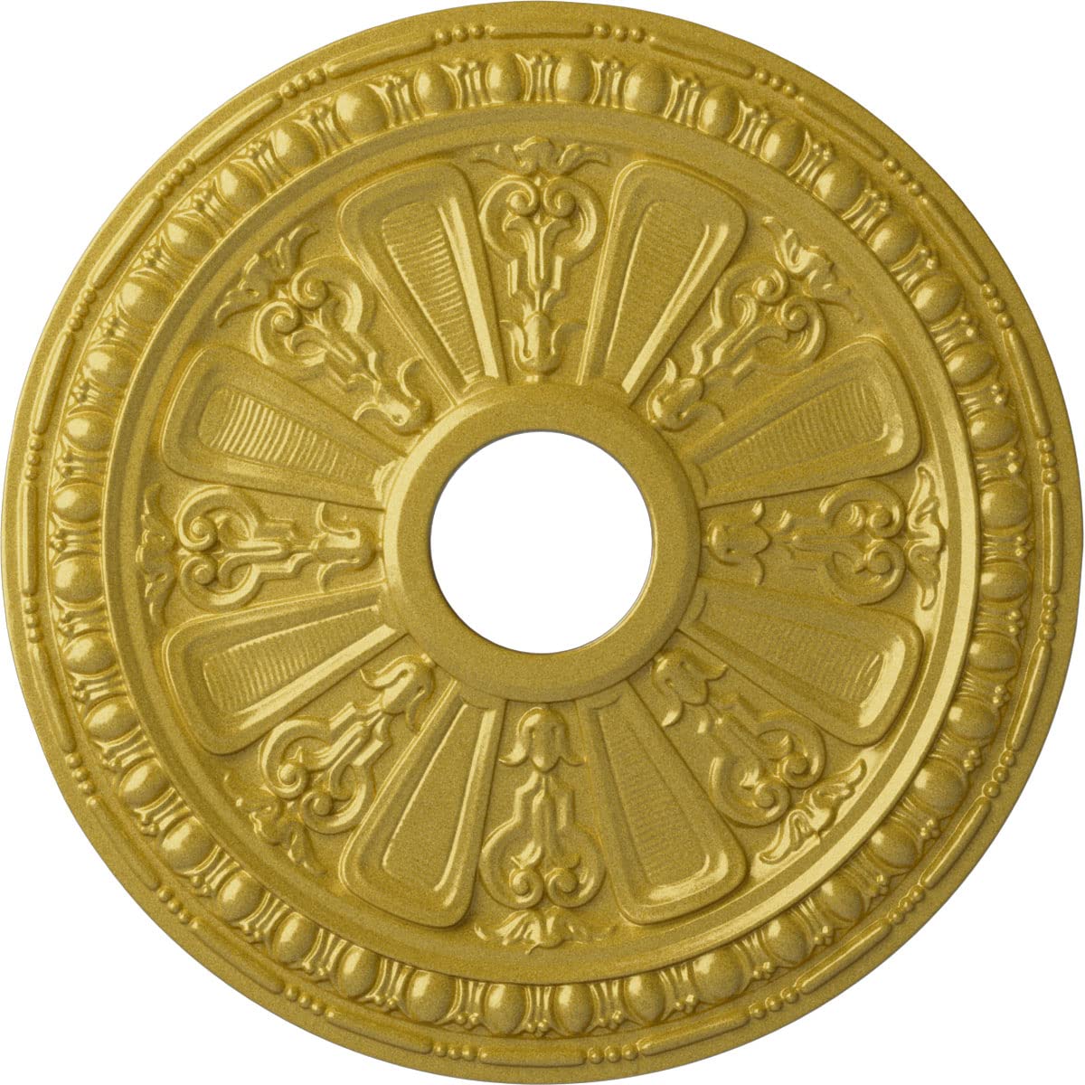 Ekena Millwork CM18RARGS Raymond Ceiling Medallion fits Canopies up to 5 1/8, Rich Gold