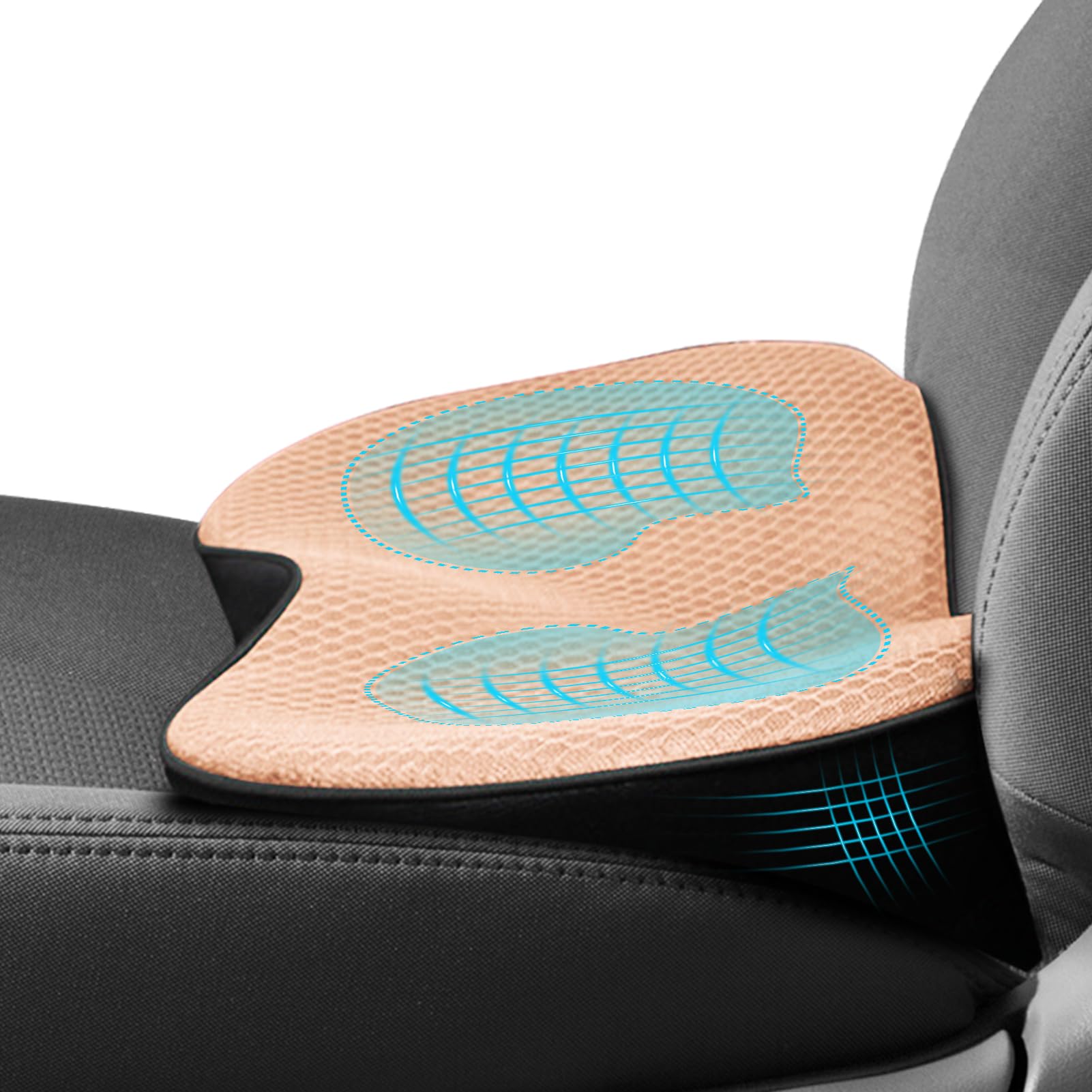 WODHMIEY Cojín Asiento Coche de Espuma Viscoelástica, Cojín Lumbar y Coxis Ergonómico Ortopédico para Conductor, Antideslizante y Transpirable para Viajes y Oficina
