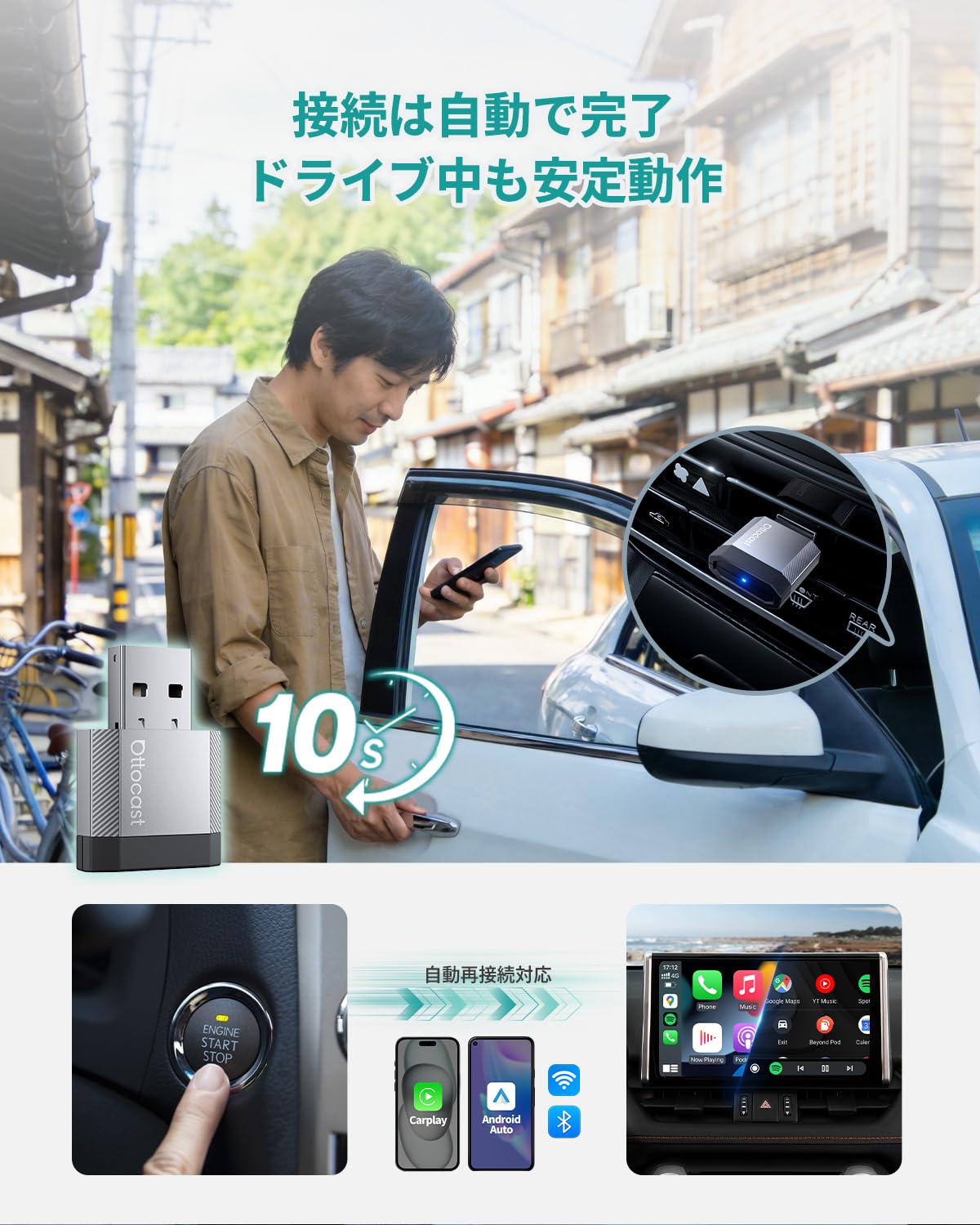 Amazon.co.jp: 【公式】OTTOCAST MINI Nova 2026年新登場 車載用